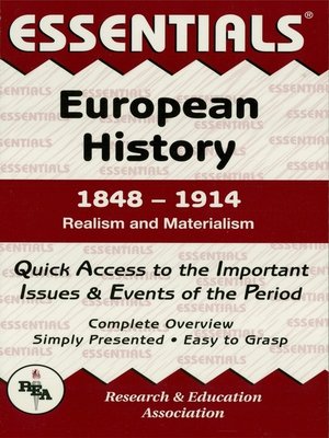 cover image of European History: 1848 to 1914 Essentials